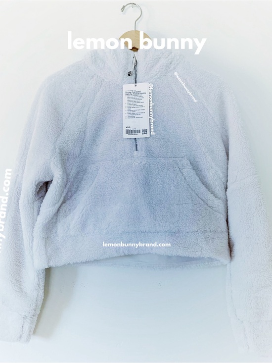 lululemon athletica Tops - lululemon Scuba Oversized Half-Zip Fleece Hoodie in White Opal Sz XS/S Rare NWT